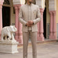 Men’s Premium Embroidered Indo-Western Set ( 50JIND 147Beige S )