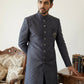 Classic Woven Jacquard Indo-Western Set ( 50JIND 148Navy S )