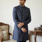 Classic Woven Jacquard Indo-Western Set ( 50JIND 148Navy S )