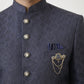 Classic Woven Jacquard Indo-Western Set ( 50JIND 148Navy S )