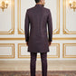 Classic Woven Jacquard Indo-Western Set ( 50JIND 148Wine S )