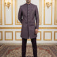Classic Woven Jacquard Indo-Western Set ( 50JIND 148Wine S )