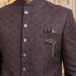 Classic Woven Jacquard Indo-Western Set ( 50JIND 148Wine S )