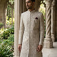 Embroidered Cotton Blend Indo-Western Set ( 50JIND 149Beige S )