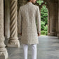 Embroidered Cotton Blend Indo-Western Set ( 50JIND 149Beige S )