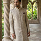 Embroidered Cotton Blend Indo-Western Set ( 50JIND 149Beige S )