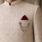Embroidered Cotton Blend Indo-Western Set ( 50JIND 149Beige S )