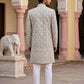 Embroidered Cotton Blend Indo-Western Set ( 50JIND 149Grey S )