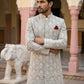 Embroidered Cotton Blend Indo-Western Set ( 50JIND 149Grey S )