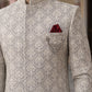 Embroidered Cotton Blend Indo-Western Set ( 50JIND 149Grey S )