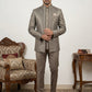 Cotton Blend Textured Indo-Western Set ( 50JIND 150Brown S )
