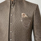 Cotton Blend Textured Indo-Western Set ( 50JIND 150Brown S )