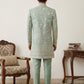 Japanese Embroidered Indo-Western Set ( 50JIND 151Green S )