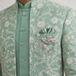 Japanese Embroidered Indo-Western Set ( 50JIND 151Green S )
