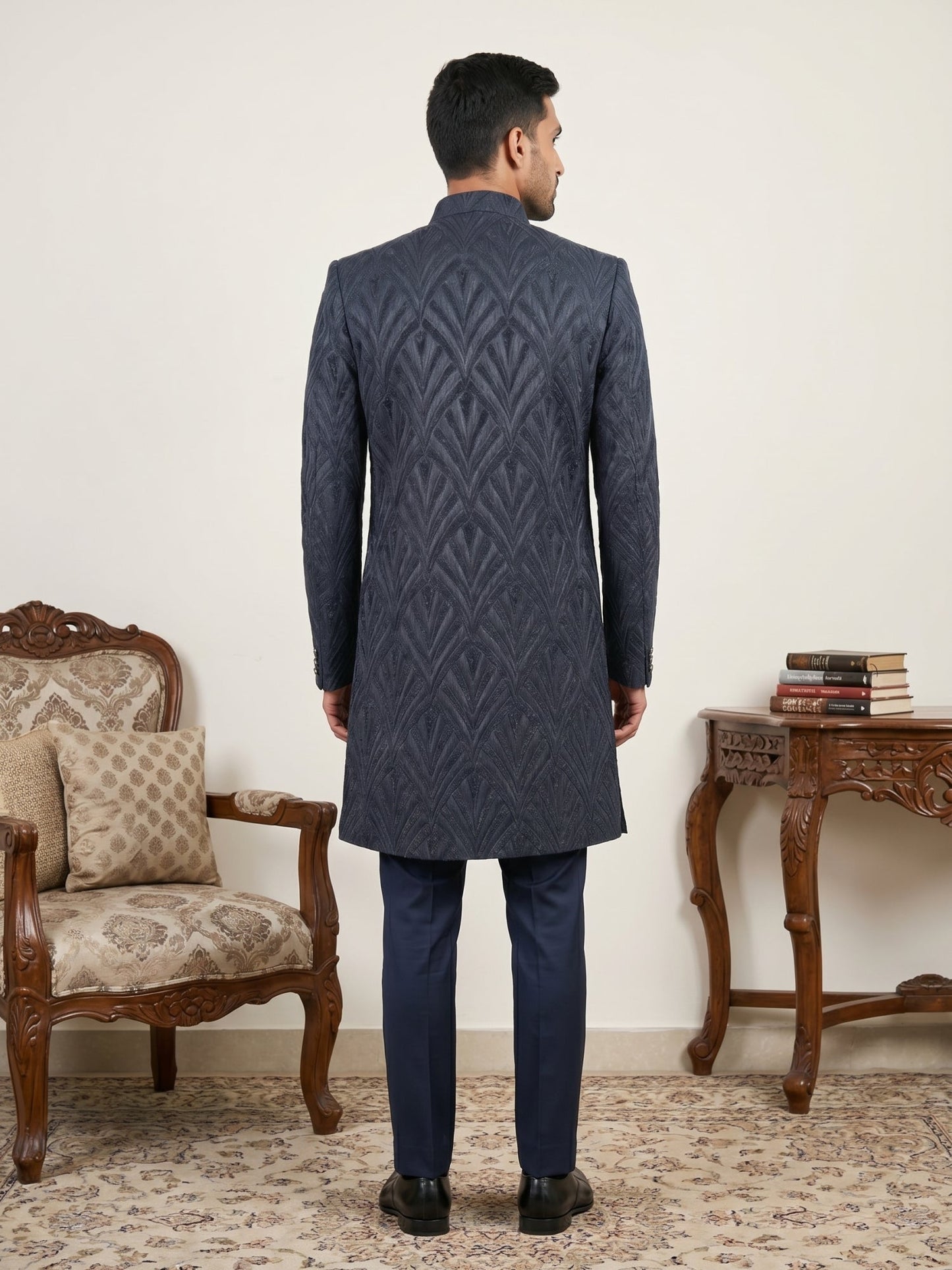 Woven Design Jacquard Indo-Western Set