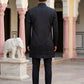 Silk Embroidered Indo-Western Set ( 50JIND 154Black S )