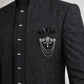 Silk Embroidered Indo-Western Set ( 50JIND 154Black S )