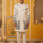 Men’s Embroidered Silk Blend Indo-Western Set ( 50JIND 158White S )