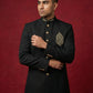 Men's Cotton Blend Indo-Western Set with Zari Work ( 50JIND 159Black S )
