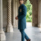 Men's Cotton Blend Indo-Western Set with Zari Work ( 50JIND 159Peacock S )