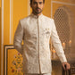 Japanese Embroidered Indo-Western Set ( 50JIND 160Cream S )