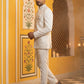 Japanese Embroidered Indo-Western Set ( 50JIND 160Cream S )