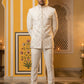 Japanese Embroidered Indo-Western Set ( 50JIND 160Cream S )
