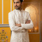 Japanese Embroidered Indo-Western Set ( 50JIND 160Cream S )