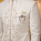 Japanese Embroidered Indo-Western Set ( 50JIND 160Cream S )