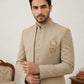 Cotton Blend Solid Indo-Western Set ( 50JIND 161Beige )