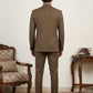 Cotton Blend Solid Indo-Western Set ( 50JIND 161D-Brown )