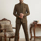 Cotton Blend Solid Indo-Western Set ( 50JIND 161D-Brown )