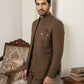 Cotton Blend Solid Indo-Western Set ( 50JIND 161D-Brown )