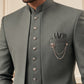 Cotton Blend Solid Indo-Western Set ( 50JIND 161Grey S )