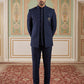 Cotton Blend Solid Indo-Western Set ( 50JIND 161Navy S )