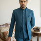 Cotton Blend Solid Indo-Western Set ( 50JIND 161Peacock S )