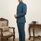 Cotton Blend Solid Indo-Western Set ( 50JIND 161Peacock S )