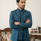 Cotton Blend Solid Indo-Western Set ( 50JIND 161Peacock S )