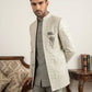 Silk Blend Woven Design Indo-Western Set ( 50JIND 162Cream S )