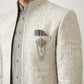 Silk Blend Woven Design Indo-Western Set ( 50JIND 162Cream S )