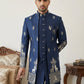 Cotton Blend Embroidered Indo-Western Set ( 50JIND 165Navy S )