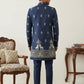 Cotton Blend Embroidered Indo-Western Set ( 50JIND 165Navy S )