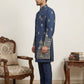 Cotton Blend Embroidered Indo-Western Set ( 50JIND 165Navy S )