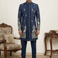 Cotton Blend Embroidered Indo-Western Set ( 50JIND 165Navy S )