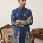 Cotton Blend Embroidered Indo-Western Set ( 50JIND 165Navy S )