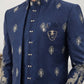 Cotton Blend Embroidered Indo-Western Set ( 50JIND 165Navy S )