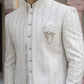 Embroidered Silk Blend Indo-Western Set ( 50JIND 166Cream S )