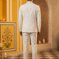 Japanese Embroidered Indo-Western Set ( 50JIND 167Cream S )