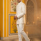 Japanese Embroidered Indo-Western Set ( 50JIND 167Cream S )