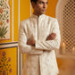 Japanese Embroidered Indo-Western Set ( 50JIND 167Cream S )